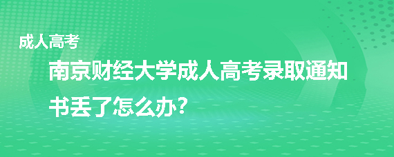 南京财经大学成人高考录取通知书丢了怎么办